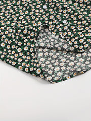  Women's Ditsy Print Button Up Blouse