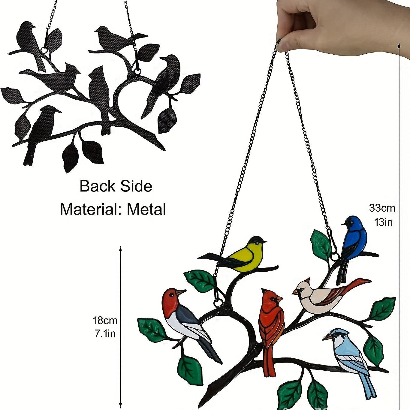 Birds Window Pendant Alloy Six Bird