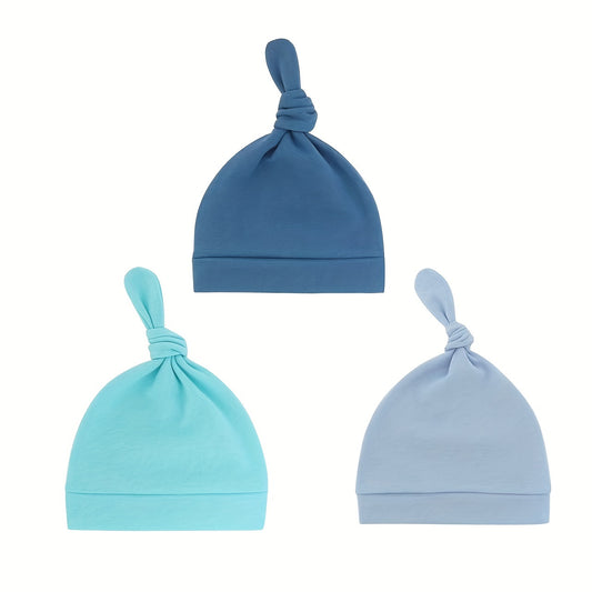 0-3 Months Baby Knotted Hat for Boys and Girls Spring Summer Autumn