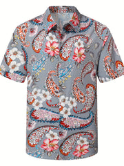 Paisley Pattern Hawaiian Shirt Men's Casual Allover Print