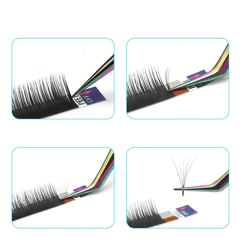 5pcs Eyelash Extension Tweezers Set Stainless Steel Straight And Curved Volume