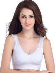 3 Pcs Lace Trim Sports Bra for Women, M-3XL