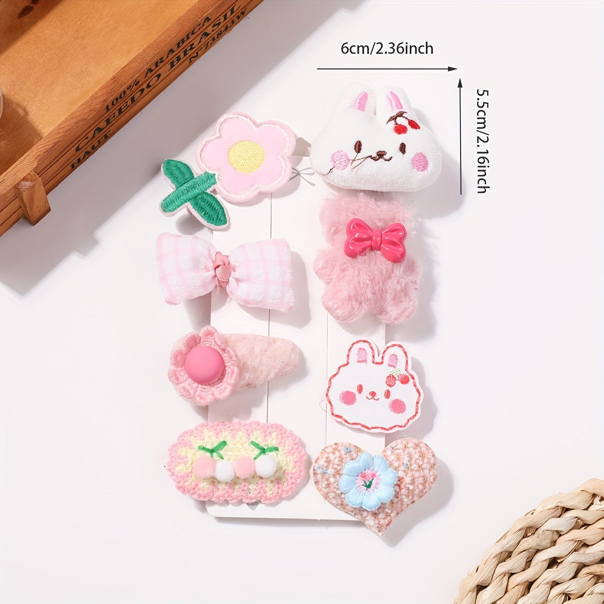 Plush Cartoon Rabbit Flower Hair Clip For Girls Baby