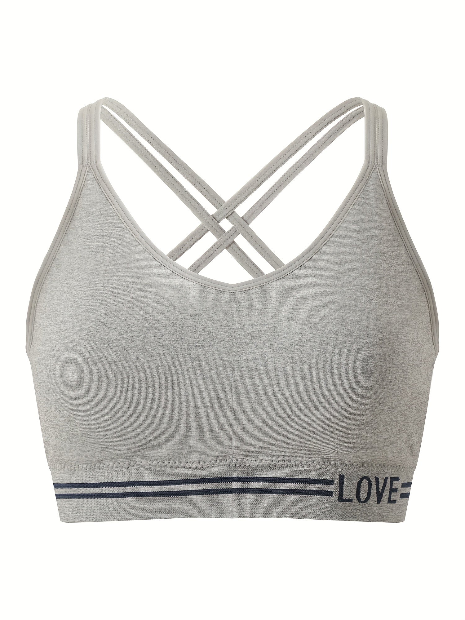  Sports Bra High Stretch Split Strap Cross Back Sports Bra