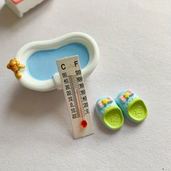Dollhouse Thermometer 1:12 Scale Realistic Temperature Gauge with Star Boots
