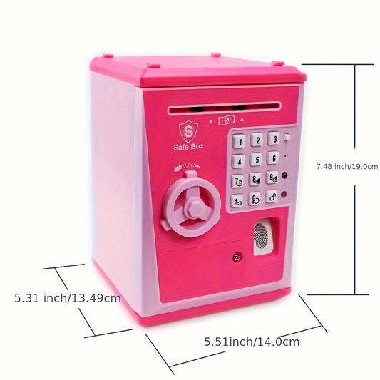Kids Fingerprint Security Bank ATM Real Money Savings Gift