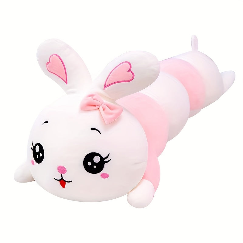 Pink Cartoon Rabbit Plush Pillow Soft Toy with Heart Ears