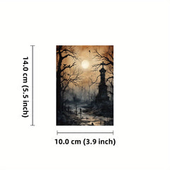 20pcs Dark Theme Retro Magic Abandoned Castle Paper for Decorating