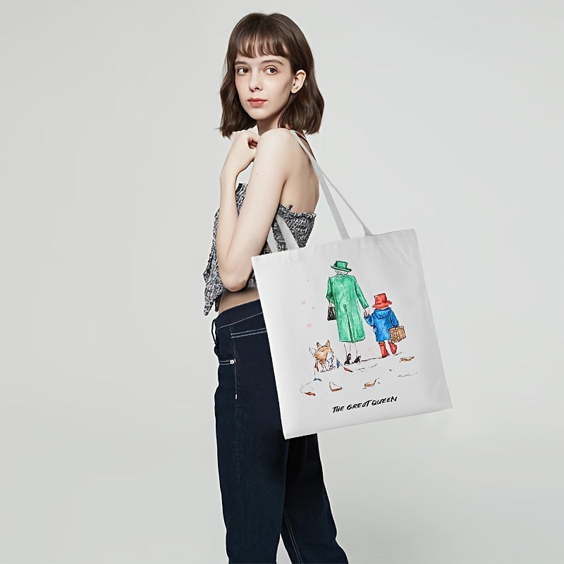 Colorful Pattern Tote Bag Canvas Sling Bag for Daily Use