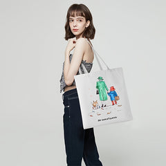 Colorful Pattern Tote Bag Canvas Sling Bag for Daily Use
