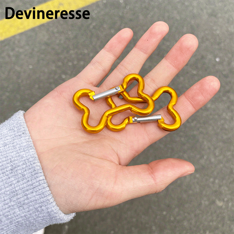 5pcs Bone Shaped Carabiner Keychain, Outdoor & Daily Use