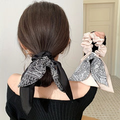 Retro Boho Floral Scarf Hair Scrunchies