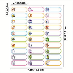 24pcs/60pcs School Waterproof Name Sticker Handwriting Mesh Bag Archive Label