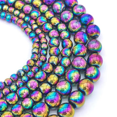 Natural Rainbow Hematite Beads Spacer Beads for DIY Bracelet Jewelry Making