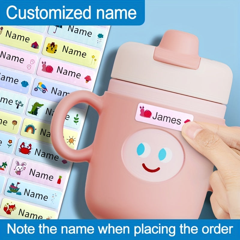 120pcs Name Tag Sticker Customize Stickers Waterproof MEDIUM Size 4 6x1
