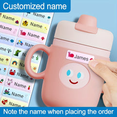 120pcs Name Tag Sticker Customize Stickers Waterproof MEDIUM Size 4 6x1