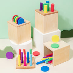 Wooden Shape Sorting Toy with Pegs Hand Eye Coordination Fun
