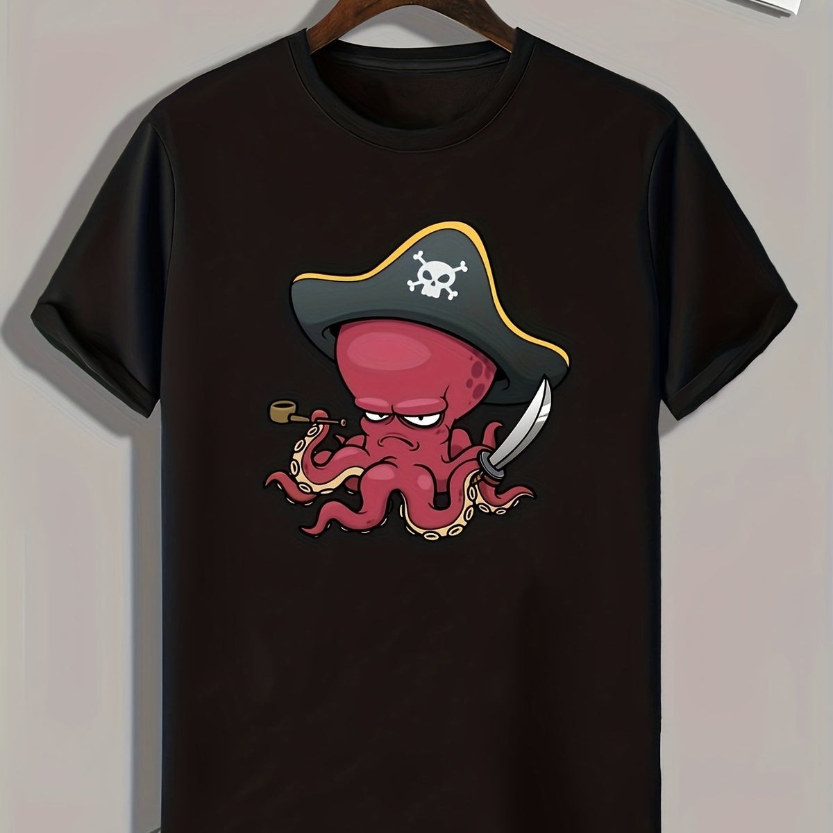 Octopus Print Men's Graphic T-shirt for Summer