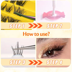 80 Clusters Cat Eye Eyelashes Natural DIY False Lashes