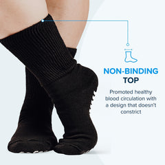 2 Pairs Wide Calf Diabetic Socks Non Slip Hospital Cover Cast Plus Size