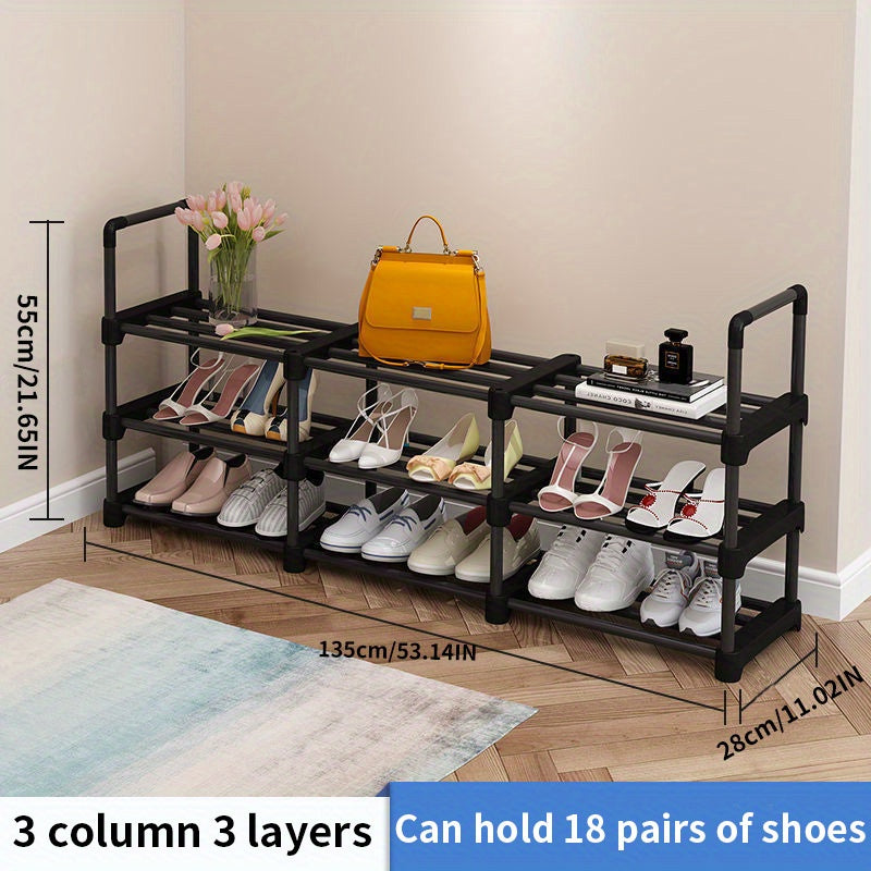 3 Row Shoe Rack Space Saving Easy Assembly