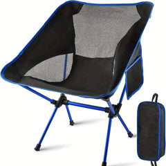 Portable Camping Chair with Side Pocket & Carry Bag for Outdoor Activities
