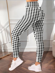 Houndstooth Pattern Yoga Workout Pants for Women
