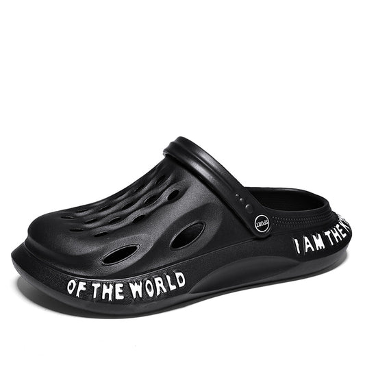 Men's Alphabet Detail Lightweight Comfy Clogs Non Slip Garden Shoes