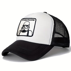 Mesh Trucker Baseball Cap Mask Man Pattern Embroidered Casual Hat