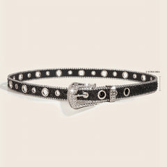 Y2K Sparkly Sequin Belt Gothic Punk Western Cowboy Cowgirl Belt