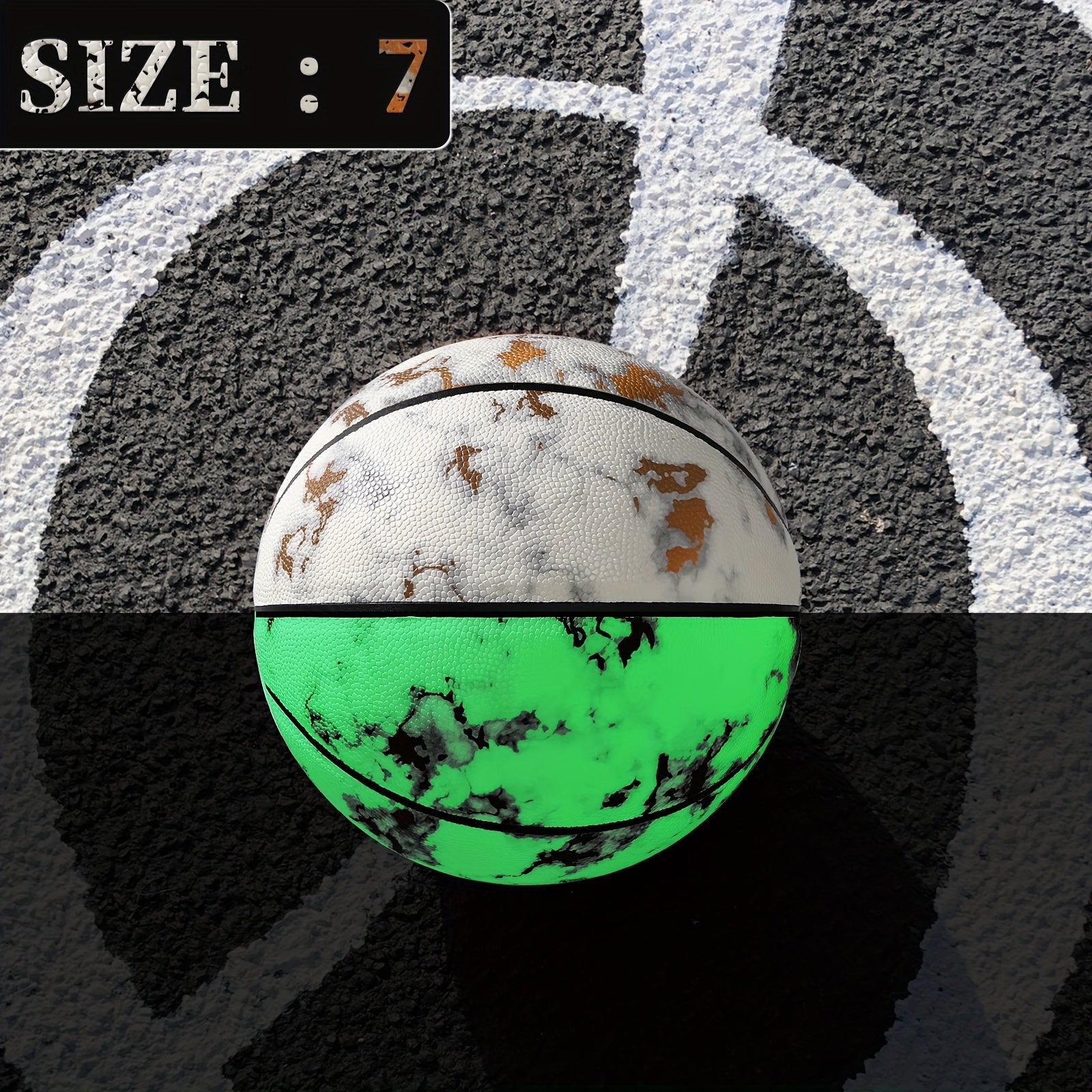 Luminous Marble Texture Basketball Size 7 for Training and Entertainment
