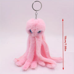 Octopus Keychain Plush Toy Bag Pendant Women's Shoulder Bag Accessory