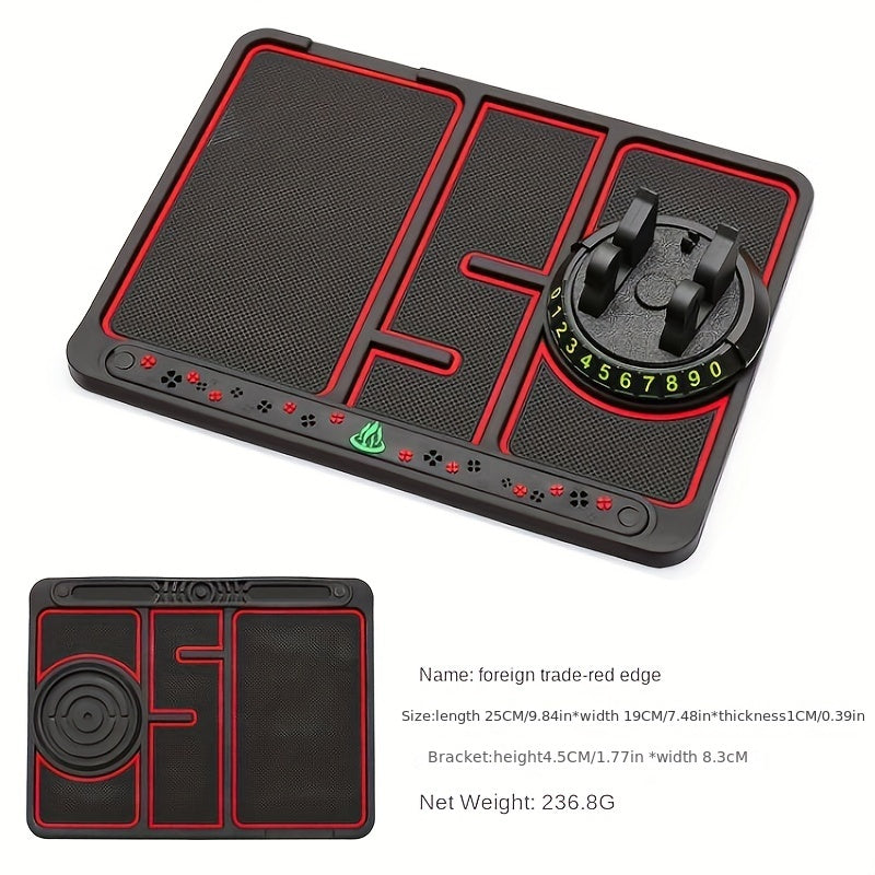 Car Anti skid Pad Mobile Phone Holder Storage Number Plate Multifunctional