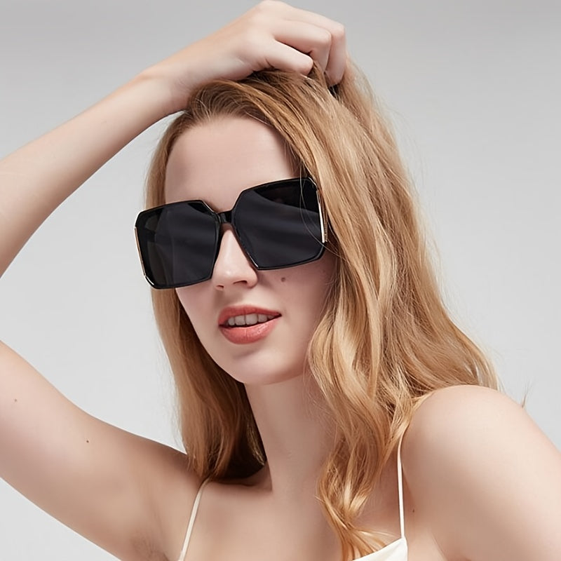 Vintage Square Sunglasses Women Flat Top Shade Eyeglasses