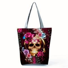 Halloween Skull Pattern Handbag Niche Bag All Match Storage Bag