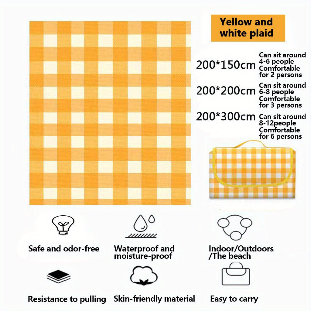Portable Foldable Checkerboard Picnic Mat Large Outdoor Camping Mat