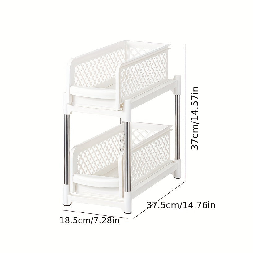 2 Tier Pull Out Spice Organizer Under Sink Storage Rack