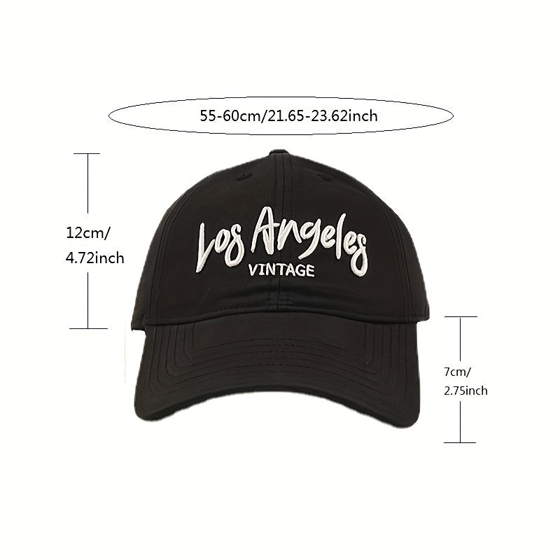 LA Embroidery Baseball Cap Vintage Solid Cotton Dad Hat Unisex