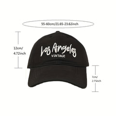 LA Embroidery Baseball Cap Vintage Solid Cotton Dad Hat Unisex
