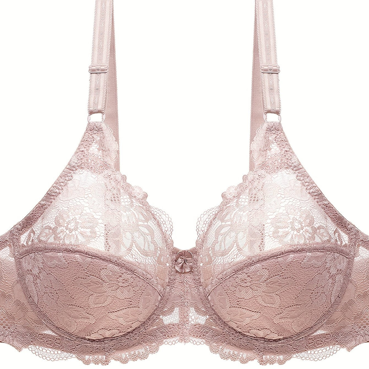 Lace Push Up Bra with Bow Tie - Women's Lingerie