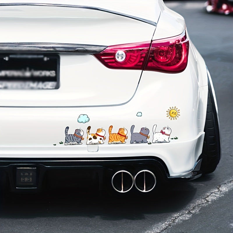 Cartoon Cat Stickers for Cars Water Bottles & More