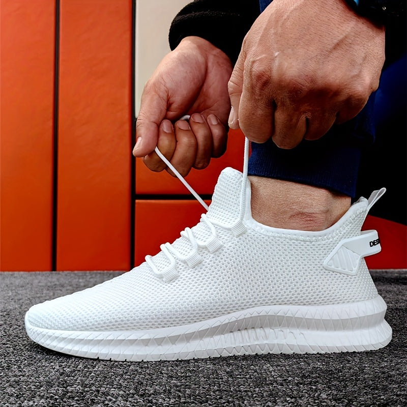 Men's Breathable Mesh Lace-up Sneakers Casual Outdoor Shoes