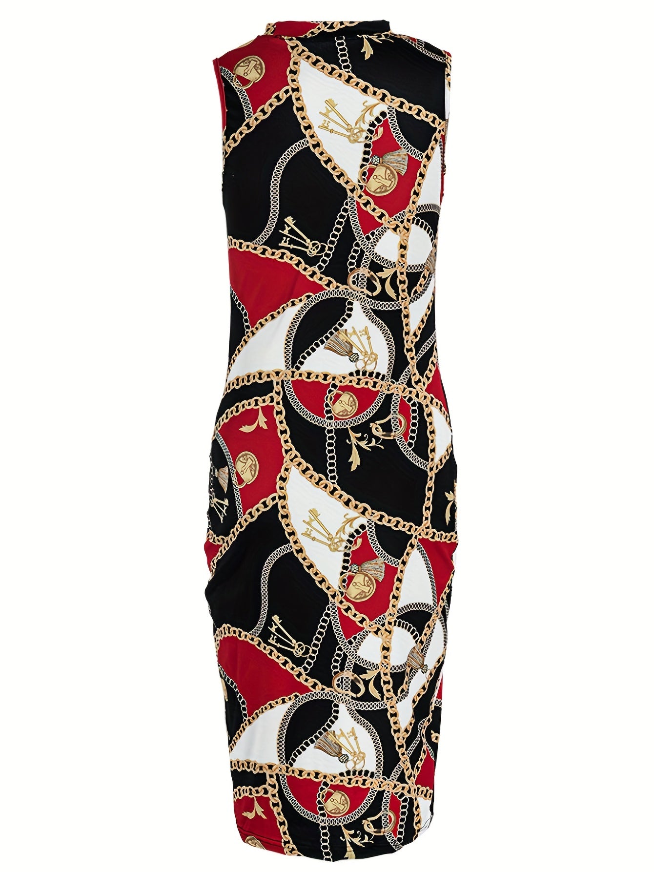  Chain Print Bodycon Tank Dress