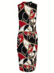  Chain Print Bodycon Tank Dress