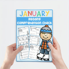 January Reading Comprehension Workbook for Kids - Matching & Coloring Fun