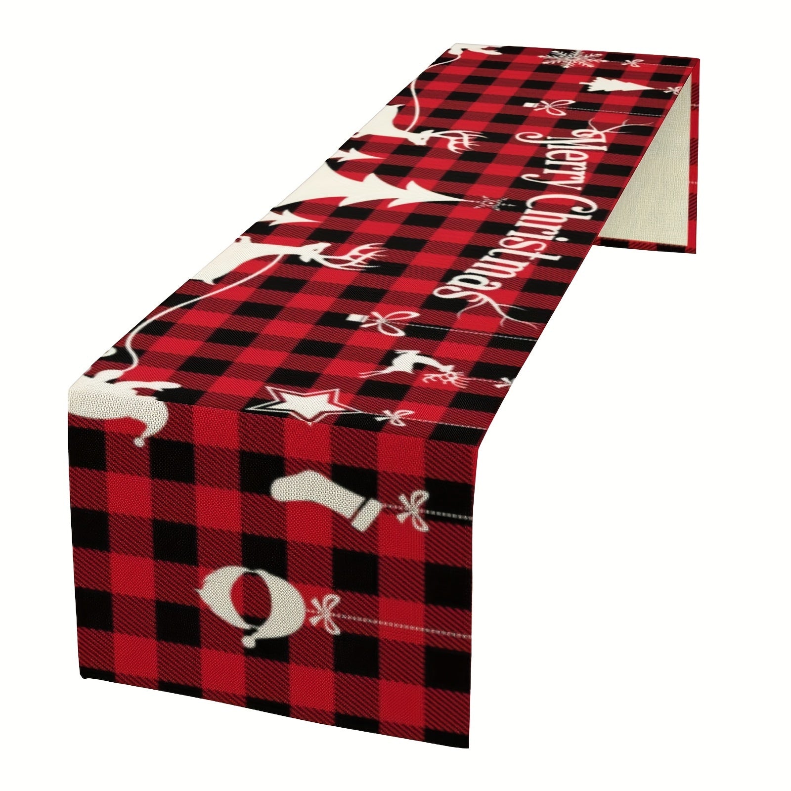 Christmas Linen Table Mat Runner for Indoor/Outdoor Decoration