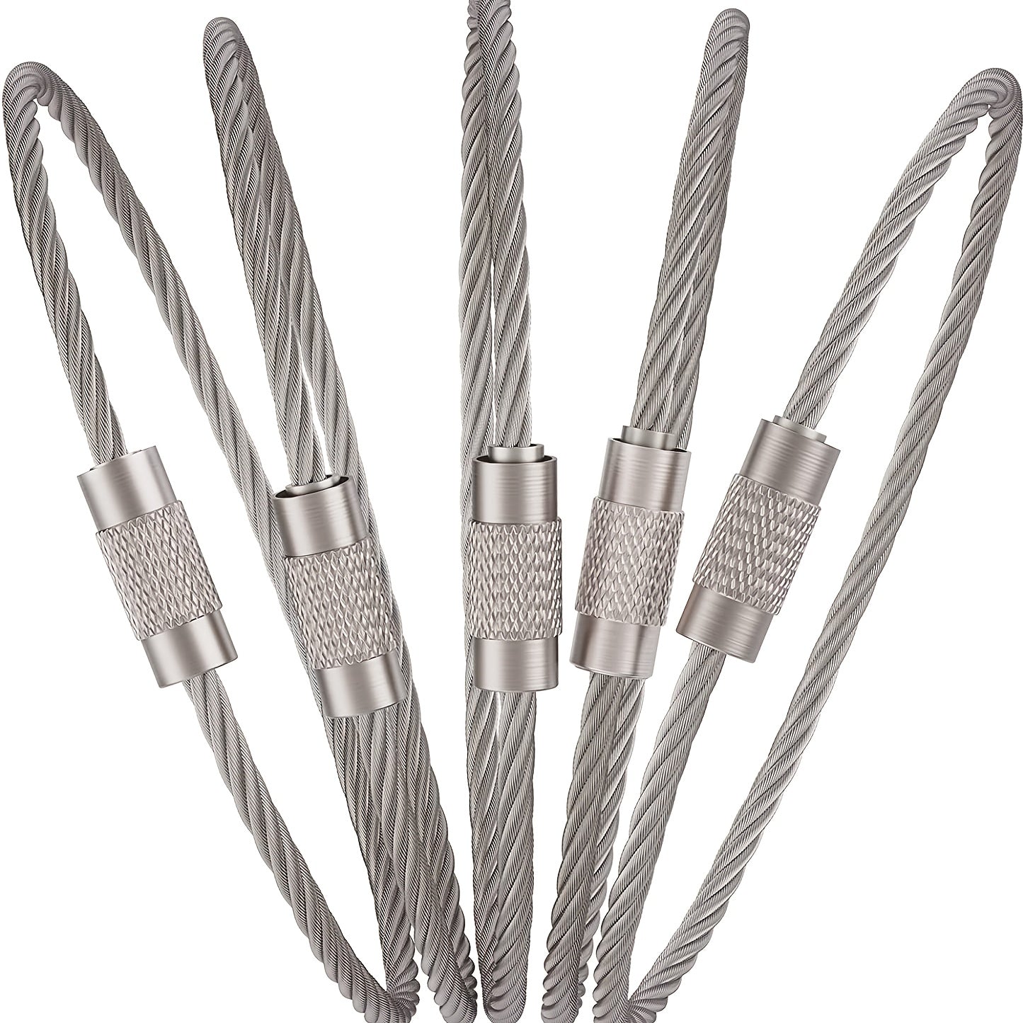 Stainless Steel Wire Keychain Cable Loop for Hiking
