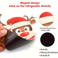 Christmas Magnets Decor Reflective Santa Bulb Car Refrigerator Stickers