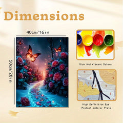 Roses and Butterflies Under Tree DIY Acrylic Painting Kit