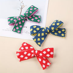 Kids Bow Hairpin Knitted Floral Baby Hair Hoop Soft Hairpin